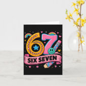 67 Days School 67 Six Seven Funny 67 Teachers Stud カード (黄色い花)