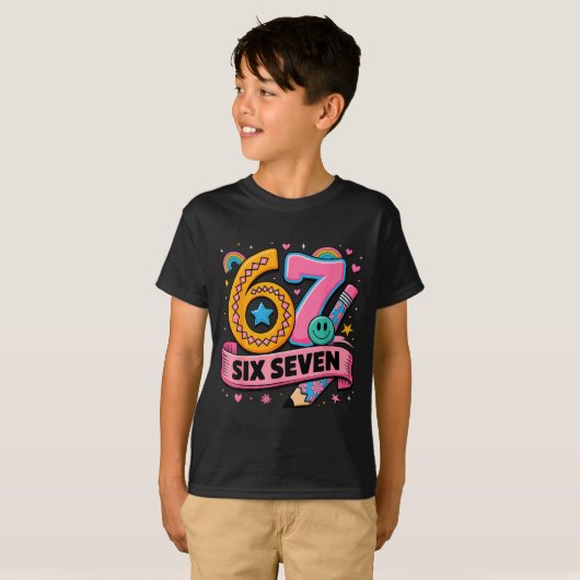 67 Days School 67 Six Seven Funny 67 Teachers Stud Tシャツ (正面フル)