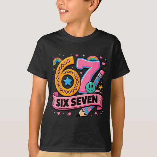 67 Days School 67 Six Seven Funny 67 Teachers Stud Tシャツ (正面)