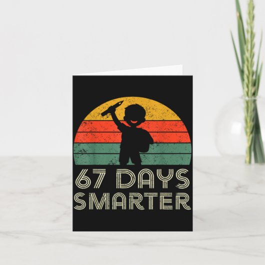 67 Days Smarter 67th Day Of School For Teacher Boy カード (正面)