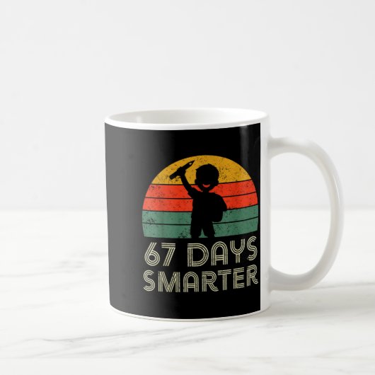 67 Days Smarter 67th Day Of School For Teacher Boy コーヒーマグカップ (右)