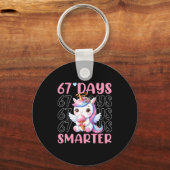 67 Days Smarter Cute Unicorn 67th Day School Girls キーホルダー (正面)