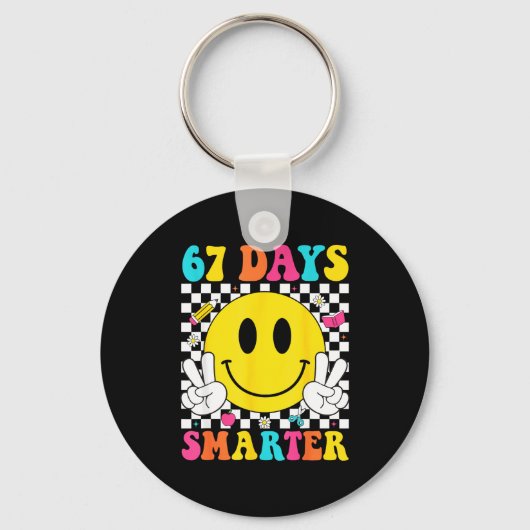 67 Days Smarter Funny Six Seven 6 7 Meme Gen Alpha キーホルダー (正面)
