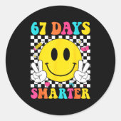 67 Days Smarter Funny Six Seven 6 7 Meme Gen Alpha ラウンドシール (正面)