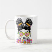 67 Days Smarter Messy Bun Six Seven 67th Day Of Sc コーヒーマグカップ (左)