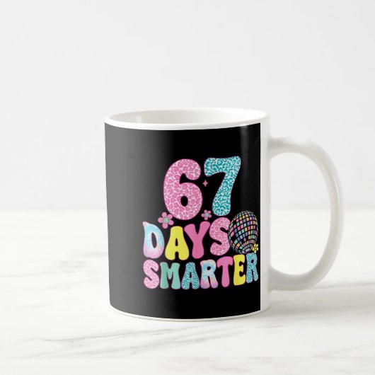 67 Days Smarter Rainbow Back To School Teacher Kid コーヒーマグカップ (右)