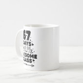 67 Days With My Awesome Cl Funny 67 Teacher Studen コーヒーマグカップ (正面左)