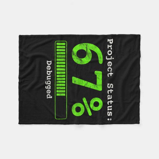 67 Debugging Geek Six Seven 67 Project Status Funn フリースブランケット (正面(横))