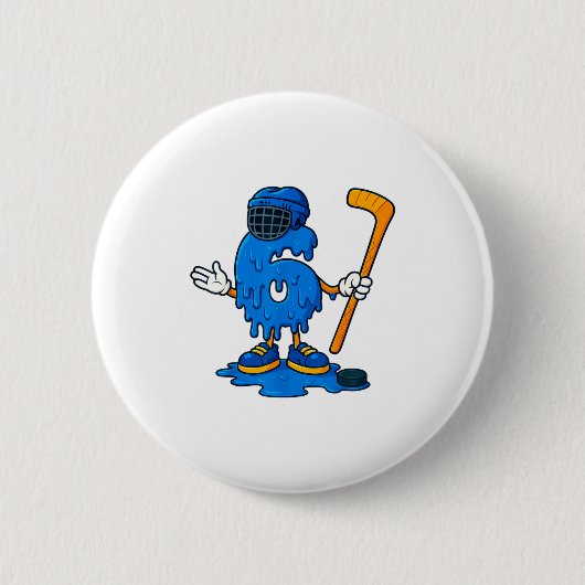 67 Drip Ice Cream Hockey Player  缶バッジ (正面)