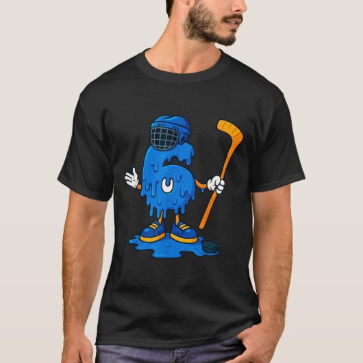 67 Drip Ice Cream Hockey Player Tシャツ (正面)
