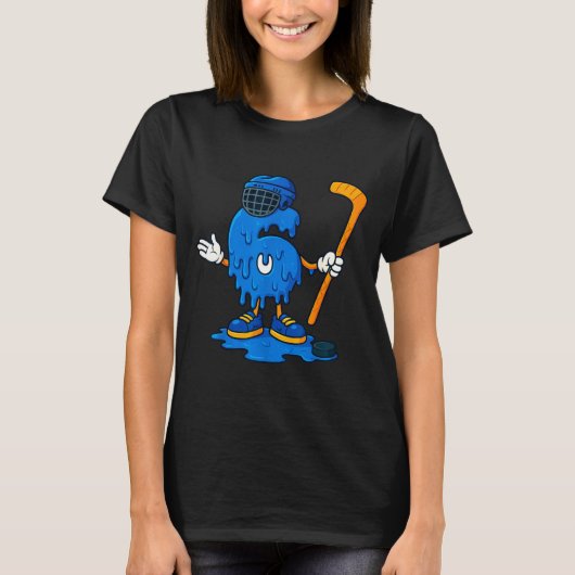 67 Drip Ice Cream Hockey Player Tシャツ (正面)