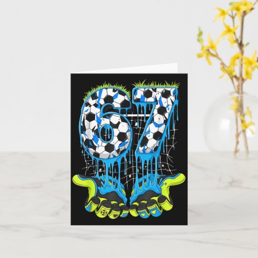 67 Drip Soccer Gen Alpha Slang Six Seven Meme  カード (黄色い花)