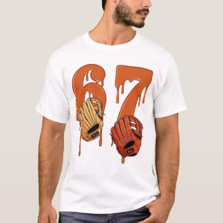 67 Dripping Ice Cream Number Baseball Glove Meme Tシャツ