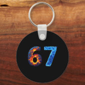 67 Fire Ice Number Funny Six Seven Meme 6 7 キーホルダー (正面)