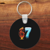 67 Fire Ice Number Six Seven Meme 67 Alpha Slang  キーホルダー (正面)