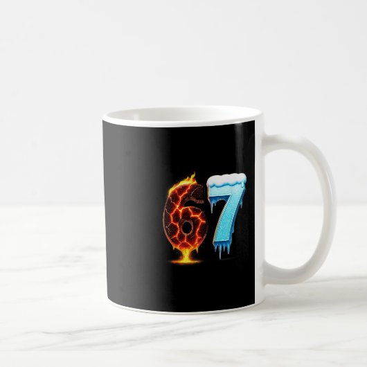 67 Fire Ice Number Six Seven Meme 67 Alpha Slang  コーヒーマグカップ (右)