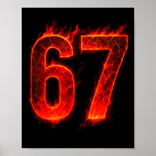 67 Flame Number Six Seven Meme 67 Kid  ポスター (正面)