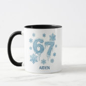 67 Funny 6 7 Six Seven Personalized Christmas マグカップ (左)