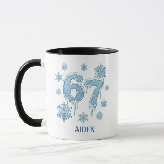 67 Funny 6 7 Six Seven Personalized Christmas マグカップ (左)