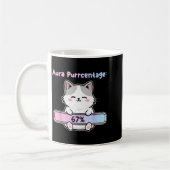 67 Funny Cat Aura Energy At Six Seven Meme Gen Z A コーヒーマグカップ (左)