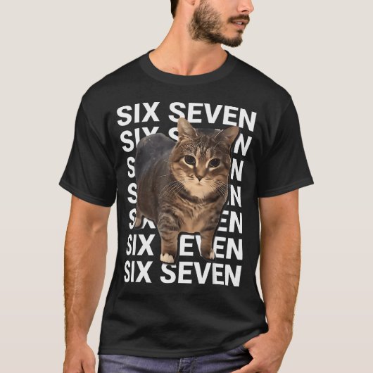67 Funny Cat Six Seven Meme Gen Z Alpha Humor Anim Tシャツ (正面)