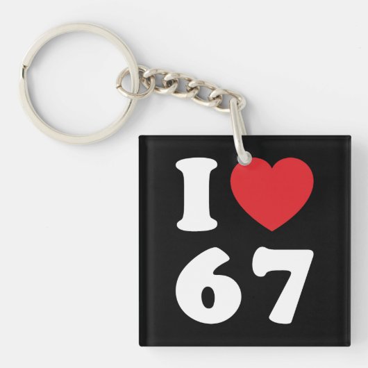 67 Funny Meme I Love Six Seven 67th Birthday キーホルダー (正面)