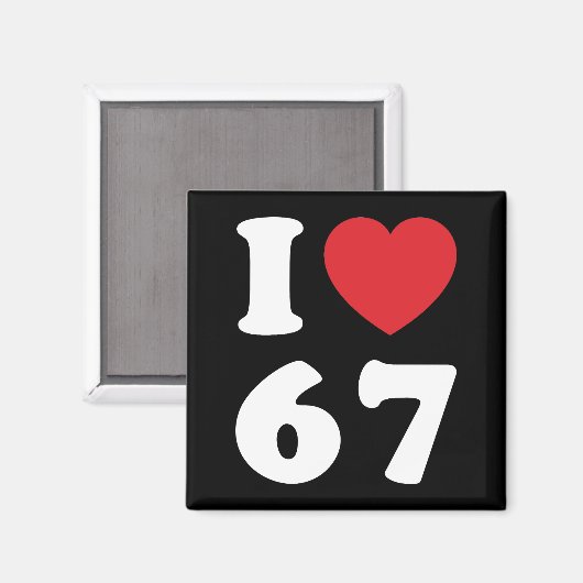 67 Funny Meme I Love Six Seven 67th Birthday マグネット (正面/裏面)