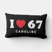 67 Funny Meme I Love Six Seven 67th Birthday ランバークッション (裏面)