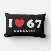 67 Funny Meme I Love Six Seven 67th Birthday ランバークッション (正面)