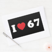 67 Funny Meme I Love Six Seven 67th Birthday 長方形シール (封筒)