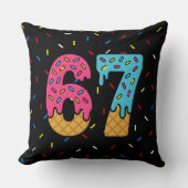 67 Funny Meme Ice Cream Six Seven Gen Alpha クッション (正面)