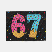67 Funny Meme Ice Cream Six Seven Gen Alpha フリースブランケット (正面(横))