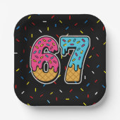 67 Funny Meme Ice Cream Six Seven Gen Alpha ペーパープレート (正面)