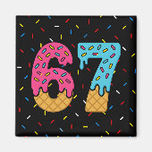 67 Funny Meme Ice Cream Six Seven Gen Alpha マグネット (正面)