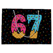 67 Funny Meme Ice Cream Six Seven Gen Alpha ラージペーパーバッグ (裏面)