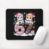 67 Funny Meme Kawaii Cats Christmas Ice Cream Drip マウスパッド (マウス)