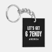 67 Funny Meme Let's get Six Seven Sendy 6 7endy キーホルダー (正面左)