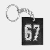 67 Funny Meme Six Seven Gen Alpha キーホルダー (正面左)