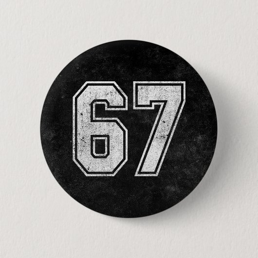 67 Funny Meme Six Seven Gen Alpha 缶バッジ (正面)