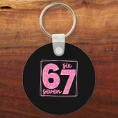 67 Funny Number 67 Birthday Meme  キーホルダー (正面)