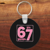 67 Funny Number 67 Birthday Meme  キーホルダー (正面)