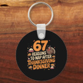 67 Funny Six Seven Gen Alpha Meme Turkey Thanksgiv キーホルダー (正面)