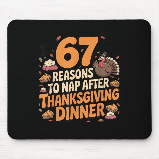 67 Funny Six Seven Gen Alpha Meme Turkey Thanksgiv マウスパッド (正面)