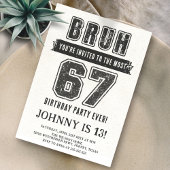 67 Funny Six Seven Party Teen Boy Birthday 招待状