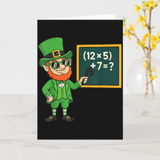 67 Funny St Patricks Day Math Teacher Meme Six Sev カード (黄色い花)