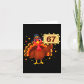 67 Funny Thanksgiving Turkey Meme Six Seven 6 7 Gi カード (正面)