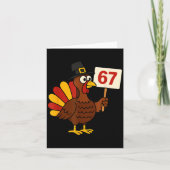67 Funny Thanksgiving Turkey Meme Six Seven 6 7 Gi カード (正面)