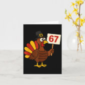 67 Funny Thanksgiving Turkey Meme Six Seven 6 7 Gi カード (黄色い花)