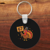 67 Funny Thanksgiving Turkey Meme Six Seven 6 7 Gi キーホルダー (正面)