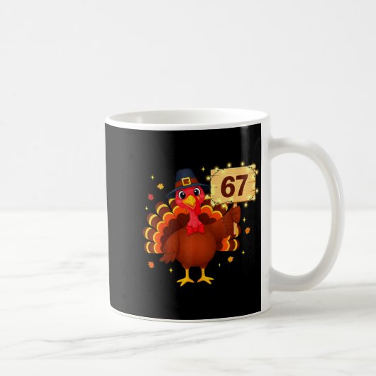 67 Funny Thanksgiving Turkey Meme Six Seven 6 7 Gi コーヒーマグカップ (右)